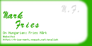 mark fries business card